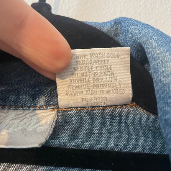 Vintage Blair Lightweight Denim Floral Embroidered Chore Coat / Shirt Jacket L - Picture 5 of 7